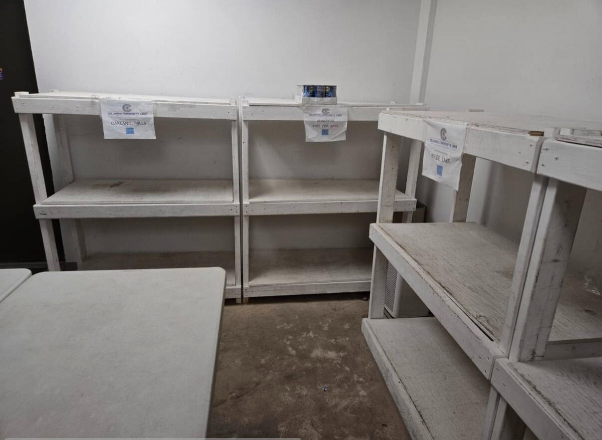 Empty shelves at Food Pantry Empty shelves at Food Pantry