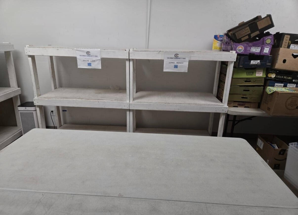 Empty shelves at Food Pantry Empty shelves at Food Pantry